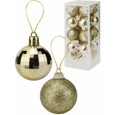 Набор ёлочных шаров 20 шт Весёлый праздник!,4 см, золотой НУ-0465