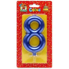 Свеча для торта Синий металлик (большая) Цифра 8 С-1850 466-5-305-41850-7