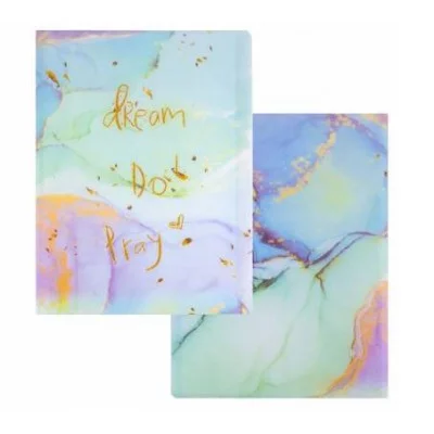 Папка с 30 вкладышами Alingar А4 310х235 мм пластик 400 мкм мраморный дизайн с надписью "Dream" зеленый 1шт AL12805/2