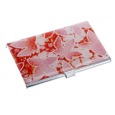 Визитница Розовые лилии 6*9см металл 450887