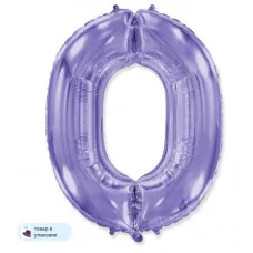 Шар (40\'\'/102 см) Цифра, 0, Сиреневый, 1 шт. в уп. B901760L