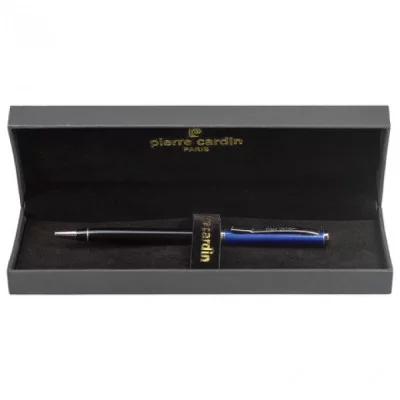 Ручка подарочная шариковая PIERRE CARDIN Gamme, корпус черный/синий, алюминий, хром, синяя, PC0891BP