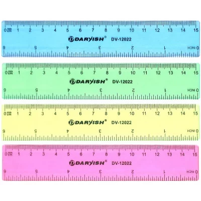 Линейка 15см пластиковая ассорти DV-12022