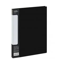 Папка на 2 кольцах СТАММ "Стандарт" А4, 25мм, 700мкм, пластик, черная 355280