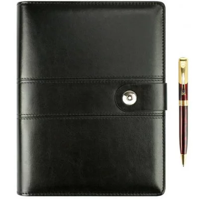 Набор подарочный: Ежедневник на кольцах А5 + ручка (чёрный) DV-6753BK