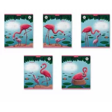 Тетрадь школьная ученическая ErichKrause Фламинго 12 листов линейка 54184