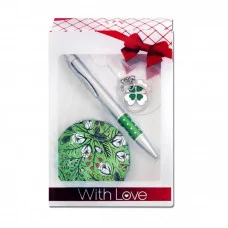 Набор подарочный "Цветы",ручка авт.+брелок+зеркало 8966 J.Otten /12 /0 /240 243854