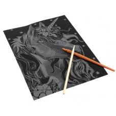 Гравюра серебряная с декором 18*24 см единорог МУЛЬТИ АРТ 382011