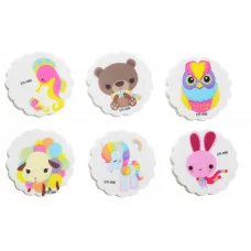 Ластик M-6858 ANIMALS, термопластичная резина,фигурный,6 дизайнов,ОПП