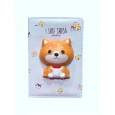 Блокнот детский: "SHIBA СКВИШ"; цветная обложка с рисунком; объёмная фигура сквиш в форме собачки, б МС-7437