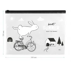 Папка-конверт на zip-молнии MeShu "Best summer", А4, 150мкм, прозрачная с рисунком 342737