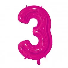 Шар фольгированный Цифра 3 40" Fuchsia 1207-2978
