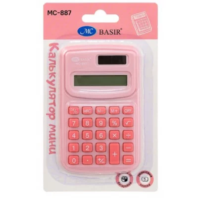 Калькулятор - мини 8 разрядный, двойное питание, размер калькулятора 97*60*8 mm,цвет ассорти МС-887