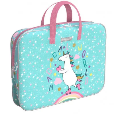 Папка текстильная на молнии ErichKrause с ручками Rainbow Skate, A4+ 54658