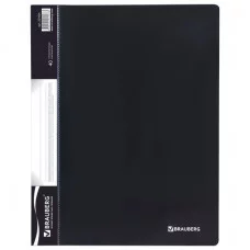 Папка 40 вклад. BRAUBERG Стандарт, черная, 0,7мм, 221604