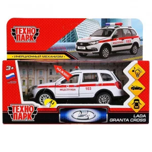 Машина металл свет-звук LADA GRANTA CROSS СКОРАЯ 12 см, двер,баг, инер Технопарк 299798