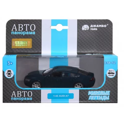ТМ "Автопанорама" Машинка металлическая 1:43 Audi A7, зеленый, откр. двери, инерция, в/к 17,5*12,5*6,5 см JB1251271