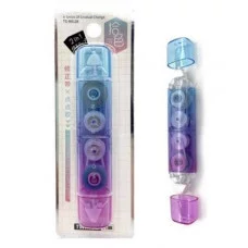 Штрих-Лента + Клей 5ммх4м / 5ммх3 м TG-B8138 DL-136 "Двусторонний" прозрачный корпус 10см, на блистере 321539