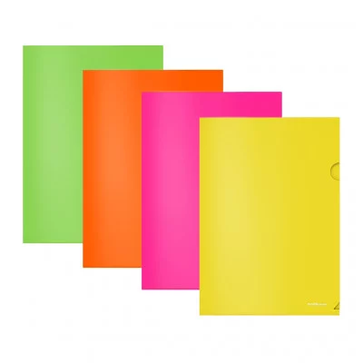 Папка-уголок А4 0,18мм "Glossy Neon" тонированный ассорти ERICH KRAUSE 50159 317480