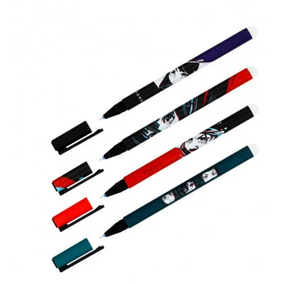 Ручка гелевая стираемая MESHU "Kawaii" синяя, 0,5мм, корпус ассорти, софт-тач 343468