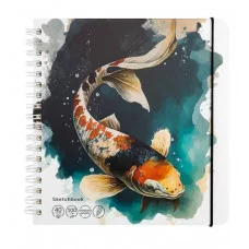 Скетчбук 40л. ЖИТЕЛЬ ПОДВОДНОГО МИРА 40-9975 7БЦна гр сбокумат.лкруг.углырезинка 165х165мм