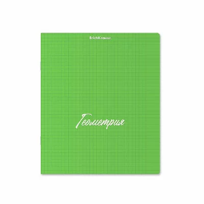 Тетрадь общая ученическая с пластиковой обложкой на скобе ErichKrause NEON, зеленый, ГЕОМЕТРИЯ, 48 листов, клетка 59553