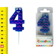 Свеча 622053-4 "Цифра 4 "Глазки" J.Otten 93787