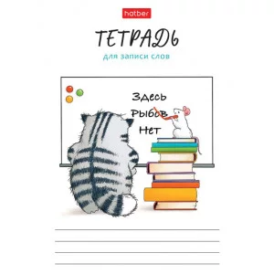 Тетрадь-словарь для записи иностранных слов А6 24 л., скоба, линия, HATBER, "Кот Пирожок", 089999, 24Т6В5_33041