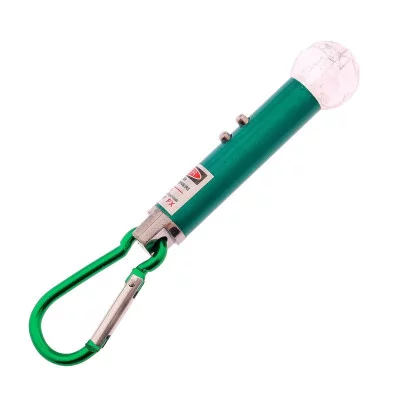 Фонарь с карабином, 2 LED, лазер, микс, 2х2х8.5 см 3725746