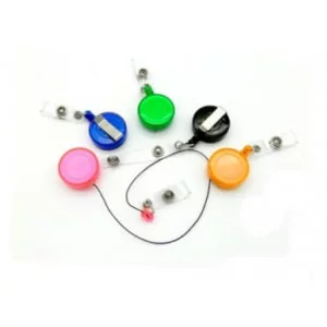 Рулетка для бейджа, проездного, карточек BX-73 с зажимом длина шнура 80 см, цвет ассорти 310334