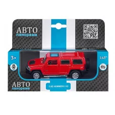ТМ "Автопанорама" Машинка металлическая 1:43  Hummer H3, красный, откр. двери, инерция, в/к 17,5*12,5*6,5 см JB1251269