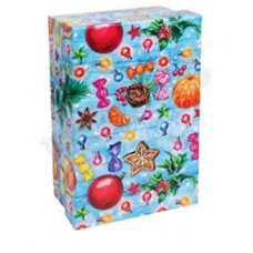 Одинарная прямоугольная коробка Новогодняя атмосфера 17*11*6 см НК-0572