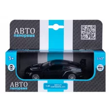 ТМ "Автопанорама" Машинка металлическая 1:43 Bentley Continental GT3, черный, откр. двери, инерция, в/к 17,5*12,5*6,5 см JB1251556