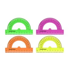 Транспортир пластиковый ErichKrause Neon Solid, 180°/10см, ассорти 57906