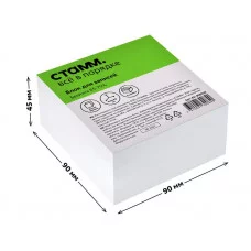 Блок для записей на склейке СТАММ, 9*9*4,5см, белый, белизна 65-70% 331303