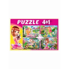 ПАЗЛЫ 4 в 1. МИЛЫЕ БАЛЕРИНЫ №6 (8, 12, 15, 20 эл.) (Арт. П-6034)