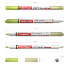 Двухсторонний текстмаркер ErichKrause Visioline V-16 Neon+Pastel цвет чернил желтый 56015