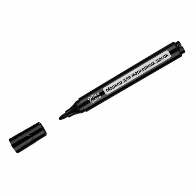 Маркер для белых досок OfficeSpace "Bullet" черный, пулевидный, 2,5мм 375174