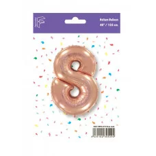 Шар (40\'\'/102 см) Цифра, 8, Розовое Золото, 1 шт. в уп. B901768RG