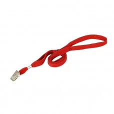 Шнурок для бейджа Alingar, 45 см, металл. клипса, красный 69243 AL6832