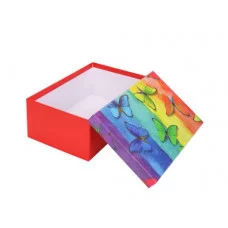 Коробка прямоугольная подарочная Радужные бабочки 27X20X11.5 см РазборКОР-7809