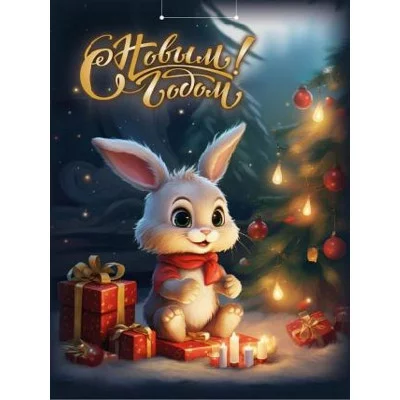 Optima Пакет подарочный с глянц.ламин.26,4x32,7x8см(L)Счастливый зайчик,128г(собс.разр.) ПКП-6686