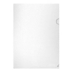 Папка-уголок пластиковая ErichKrause Diamond Total White, A4, полупрозрачный, белый 54873