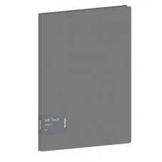 Папка с пружинным скоросшивателем Berlingo "Soft Touch" А4, 17мм, 700мкм, серая, с внутр. карманом 338204