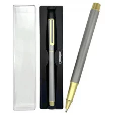 Ручка в футляре DH-80 INTELLIGENT (син) 1,0мм, Серебро с золотом, матовый круглый корпус, с колпачком, в пластиковом футляре 331903