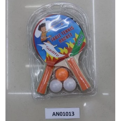 Набор для игры в настольный теннис (2 ракетки,3 шарика)толщина 5мм, в блистере Арт. AN01013