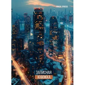 ЗАПИСНАЯ КНИЖКА А7 64л. ОГНИ СОВРЕМЕННОГО ГОРОДА перепл. 7БЦ 64-1684