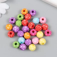 Бусины для творчества пластик "Стежки" цветные d=1,1 набор 20 гр   9608694