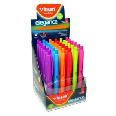 Ручка масляная авт. VINSON CK-37/ВМ-267 (син) 0,7мм ELEGANCE прорезин анатомический корп, цв ассорти 8055 302513