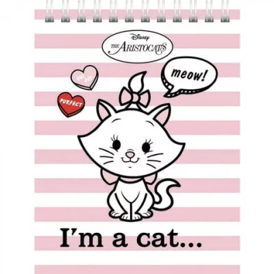 Записная книжка 48л А6ф клетка с твердой обложкой тв.переплет глянц. ламин. -Кошечка Мари- DISNEY 48ЗКт6В1_25098